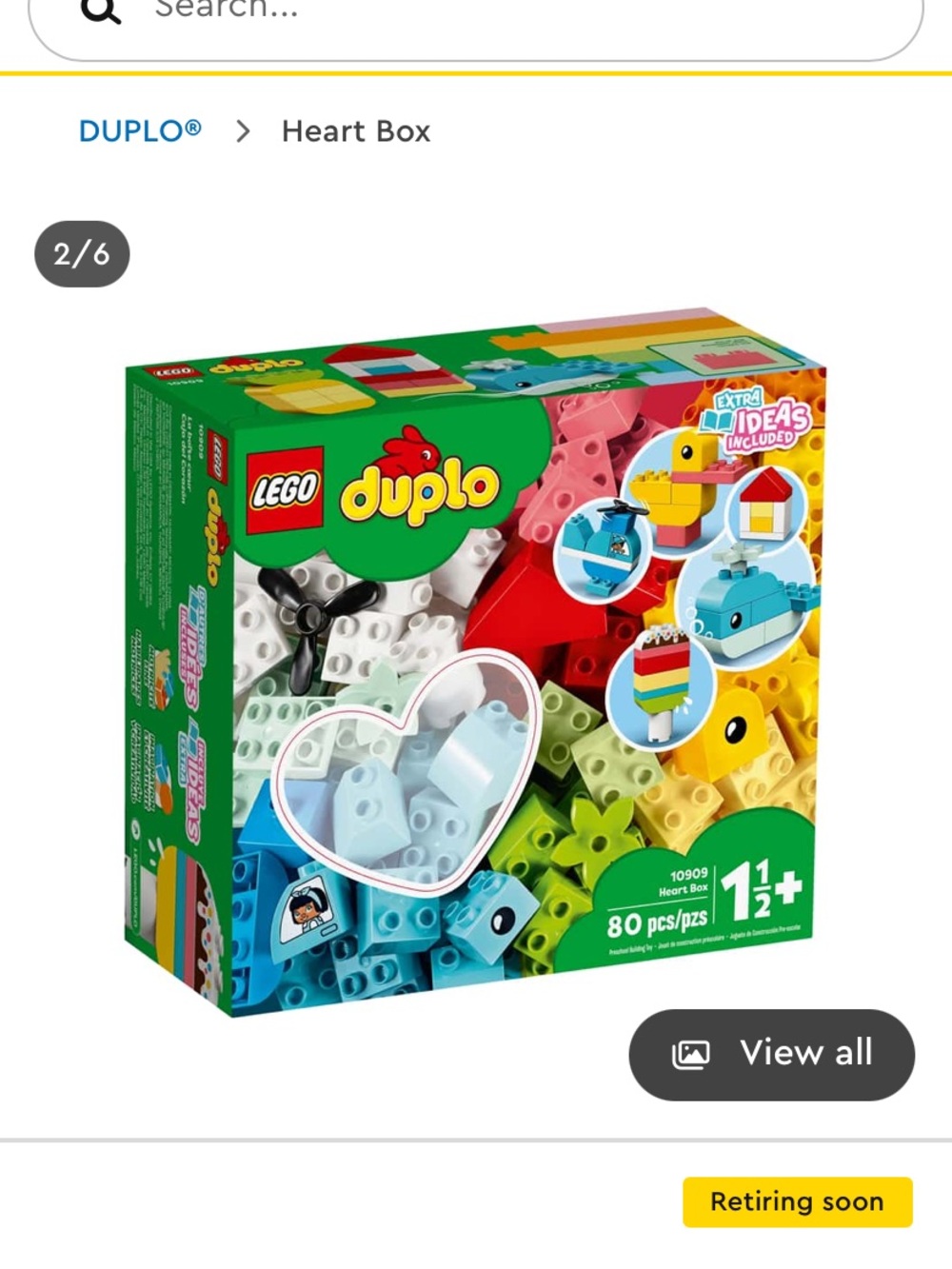 Lego Duplo Heart Box 10909 80 pieces ages 1+